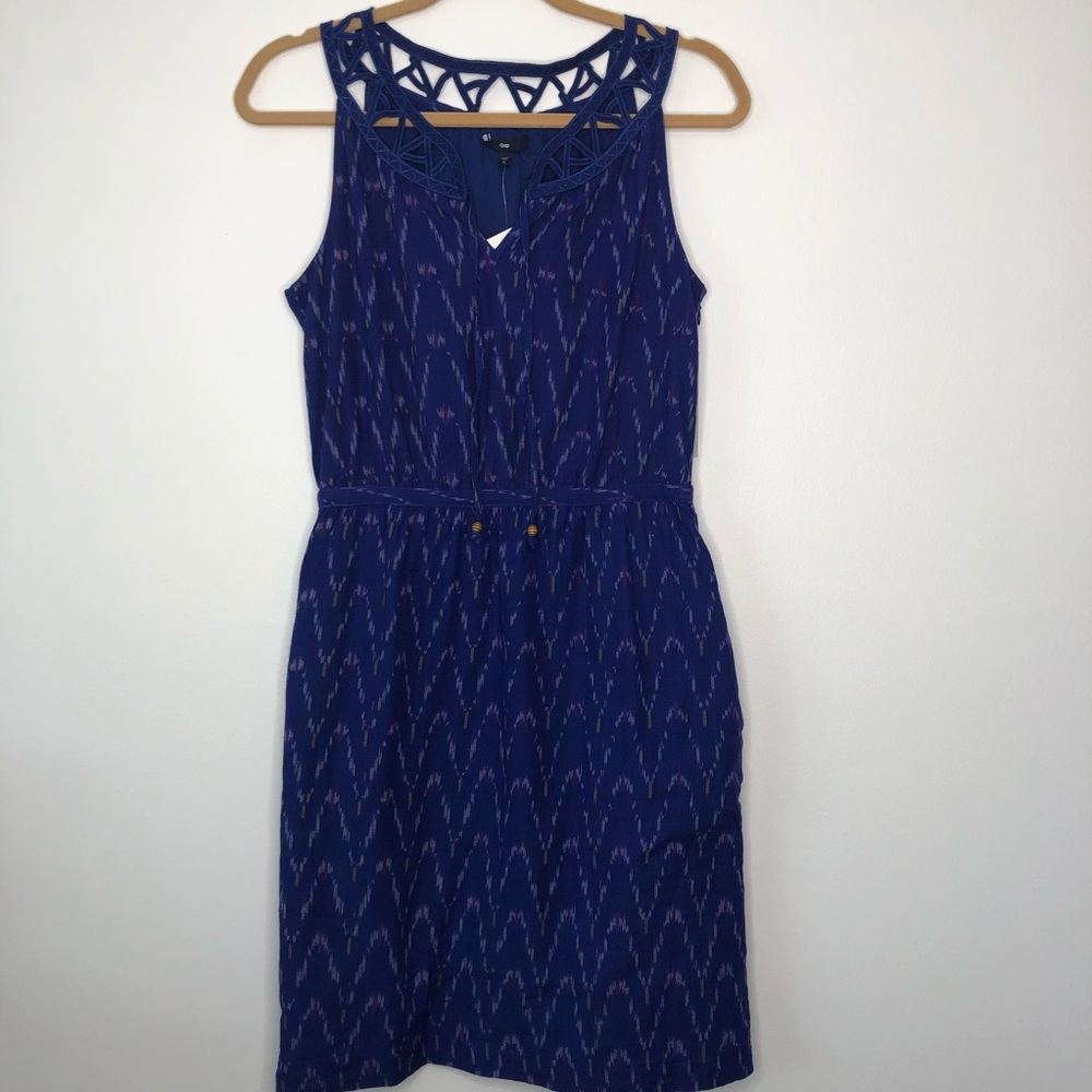 GAP Ikat Dress Blue Ikat Print Dress size Small